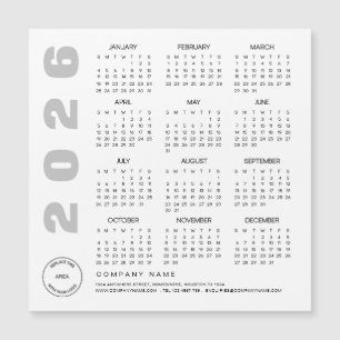 Logo 2026 Calendrier Société Client Holiday Giveaw