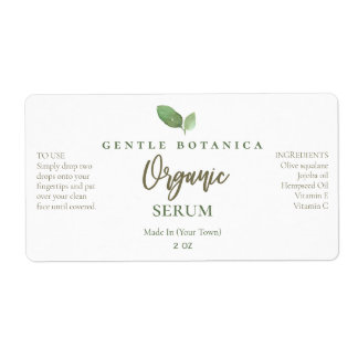 Logo à feuilles vertes bio Étiquettes du sérum fac