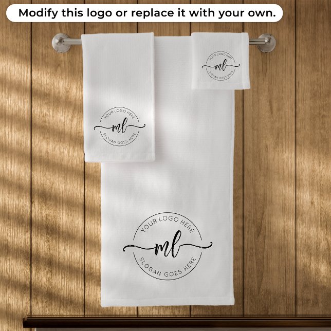 Logo à initiales de monogramme simple noir et blan (Créateur téléchargé)