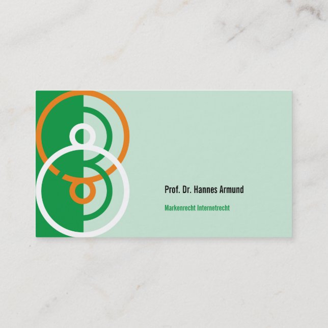 Logo Abstrait orange vert carte de visite (Dos)