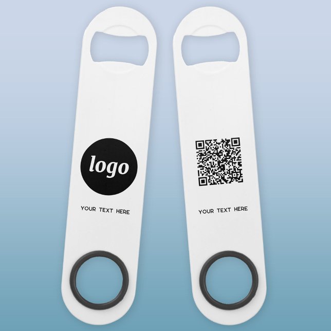 Logo avec le code QR textuel Entreprise (Logo QR code custom text business promotional bar key bottle opener)