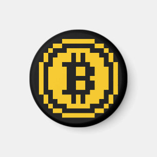 Logo Bitcoin BTC 8-Bit Aimant