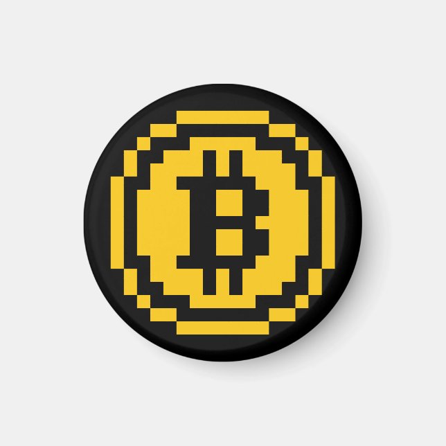 Logo Bitcoin BTC 8-Bit | Aimant (Devant)