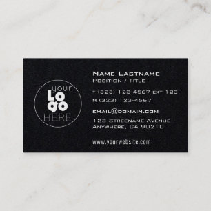 Logo blanc moderne + Cartes de visite noir masculi