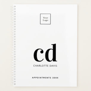 Logo blanc noir monogramme initiales business 2023
