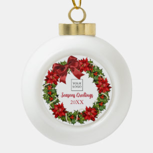 Logo Blanc Wreath Company Ornement de vacances