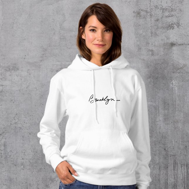 Logo Brooklyn Sweat - shirt à capuche blanc simple (Brooklyn Logo White Womens Hoodie)