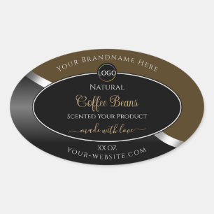 Logo Brown Black Wavy Silver Étiquettes de produit