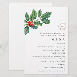 Logo Budget Holly Berries Menu de Noël