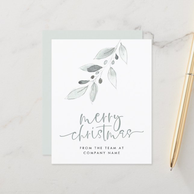 Logo Budget Minimal Joyeux Noël Petite carte (Devant/Arrière en situation)