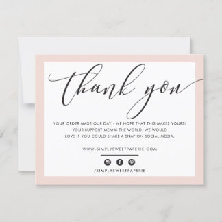 LOGO BUSINESS MERCI élégant noir rose pâle