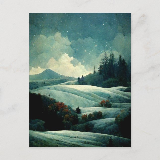Logo Business Winter Scene Carte postale de Noël (Devant)