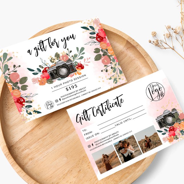 logo cadeau de photographe floral or (Créateur téléchargé)