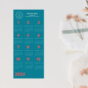 Logo Calendrier 2024 Bleu et Coral rose