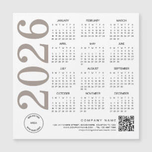 Logo Calendrier 2025 QR Code Taupe Neutre Entrepri