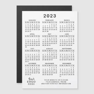 Logo Calendrier magnétique 2023 Blanc Noir Simple