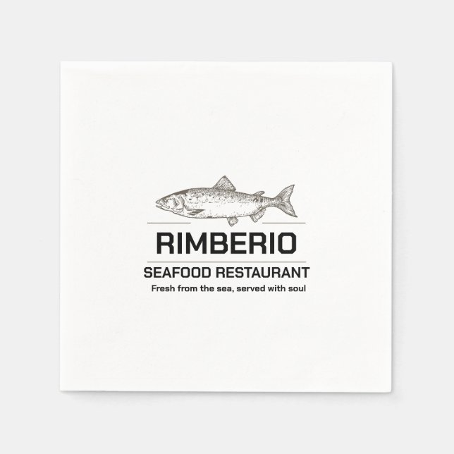 Logo carré de serviette en papier pour restaurant  (Devant)