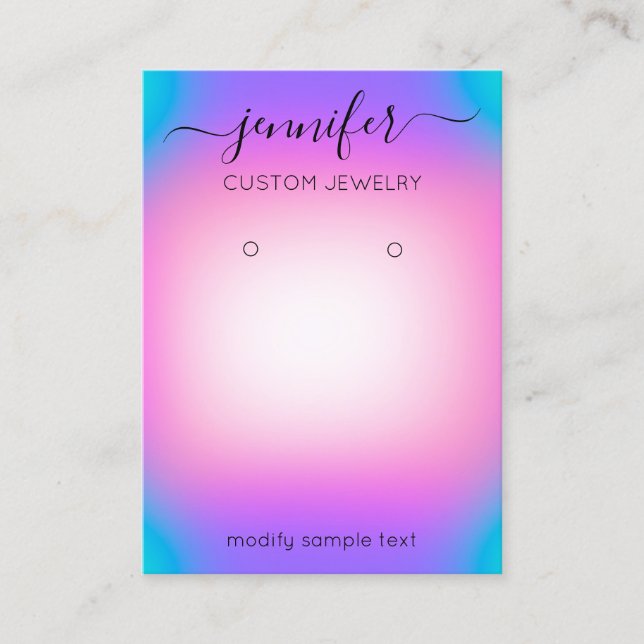 Logo Carte bijoux personnalisée SocialOmbre rose (Devant)
