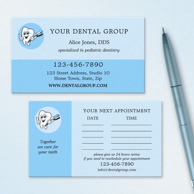 Logo Carte de visite de rendez-vous pour dentistes (Créateur téléchargé)