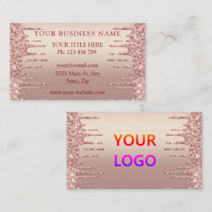 Logo Carte de visite - Rose Gold Blush Parties sci