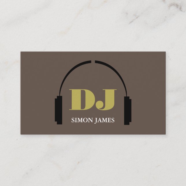 Logo casque, Carte de visite DJ professionnel (Devant)