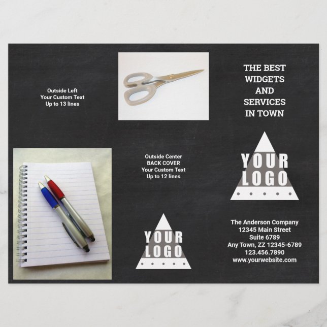 Logo Chalkboard 5 Photo Promo Tri Plier Brochure (Devant)