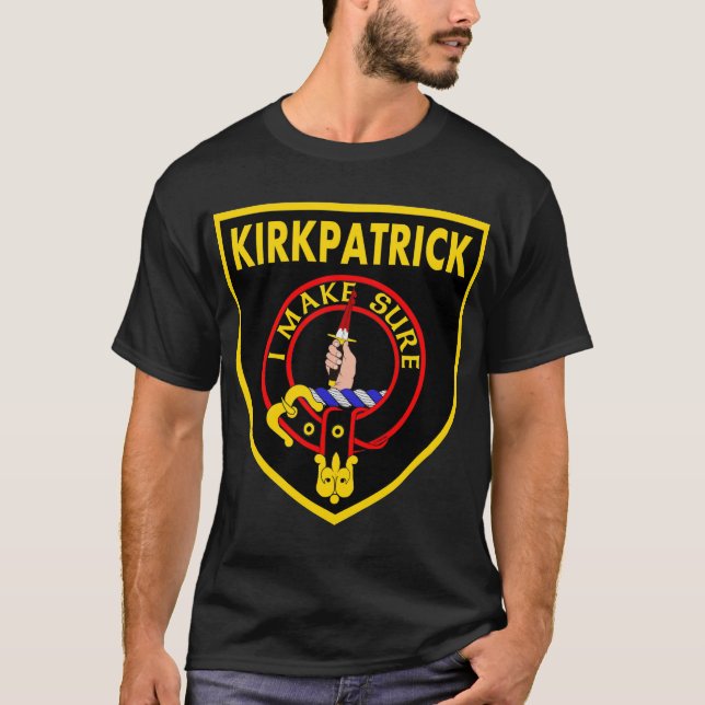 Logo Clan Kirkpatrick LARGE sur T-shirt noir (Devant)