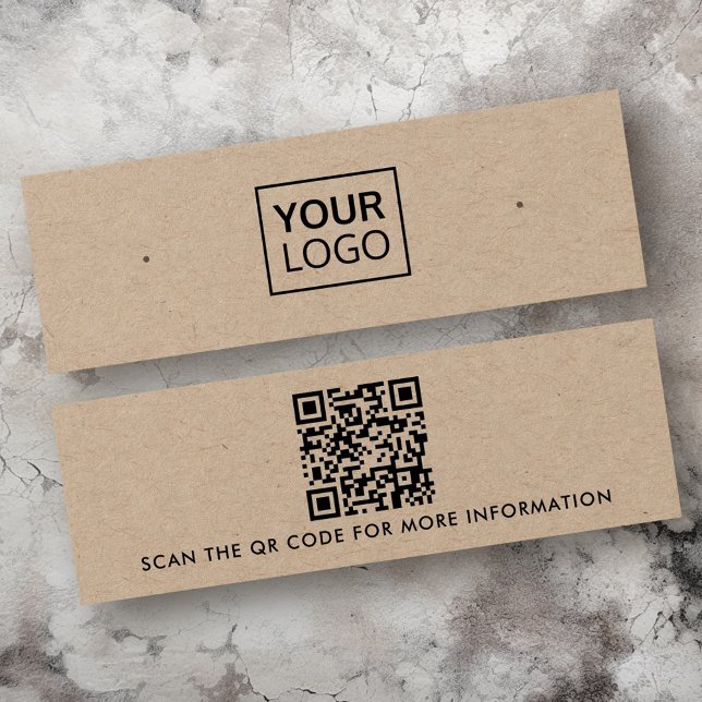 Logo code QR boucle d'oreille Kraft papier carte d (Logo QR code stud earring Kraft paper display card)