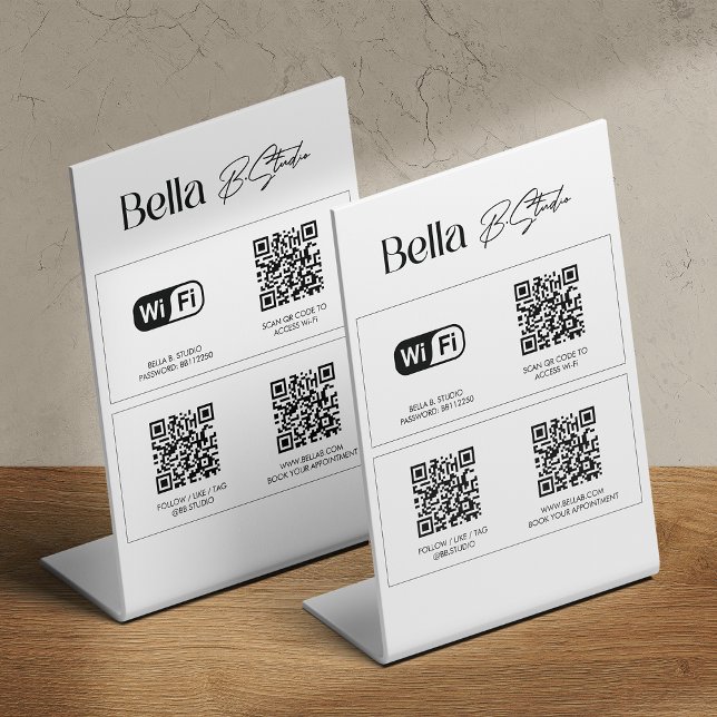 Logo Code QR Réseaux Sociaux Wifi Panneau sur Pied (Créateur téléchargé)