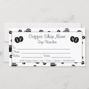 Logo Coffee Shop Motif Business Cadeau Certificat