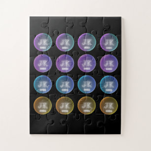 Logo Coloré Design Carré Quatre Ans Puzzle