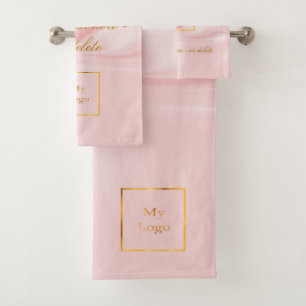 Logo commercial du salon de beauté en soie rose vi