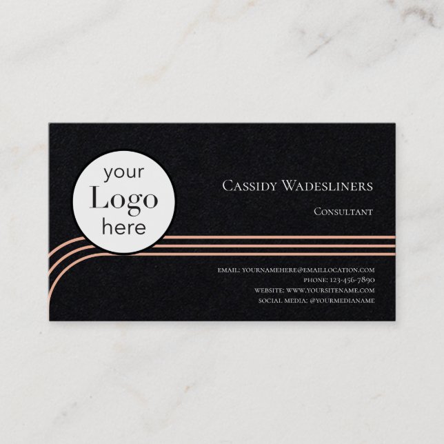 Logo Consultant Orange Black Carte de visite (Devant)
