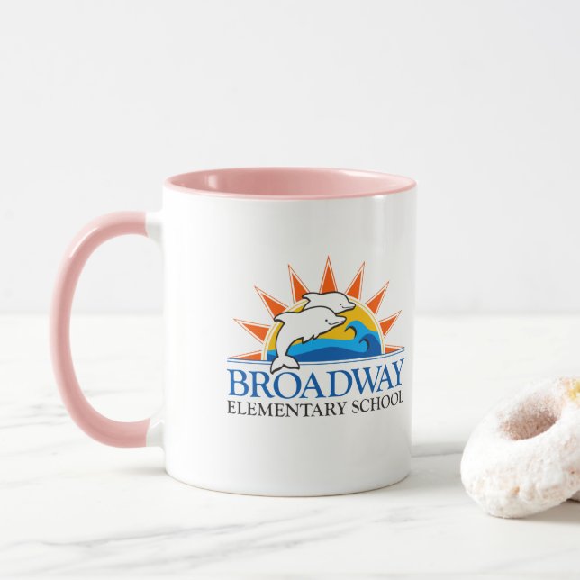 Logo couleur de l'école primaire de Broadway Mug (Avec donut)