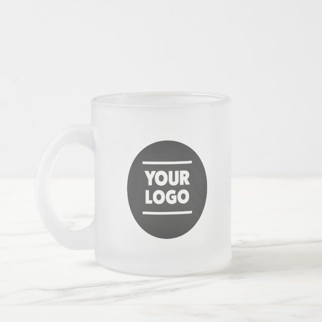 Logo customisé Verre givrée Boire Mug (Gauche)