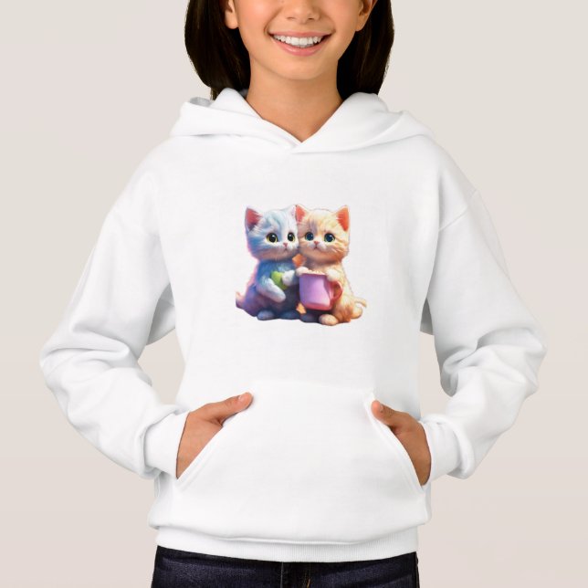 Logo Cute Cat enfants Pullover sweat - shirt à cap (Devant)