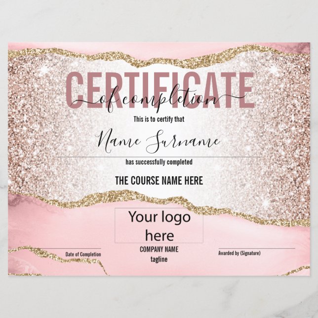 Logo d'achèvement du cours de certificat d'achèvem (Devant)