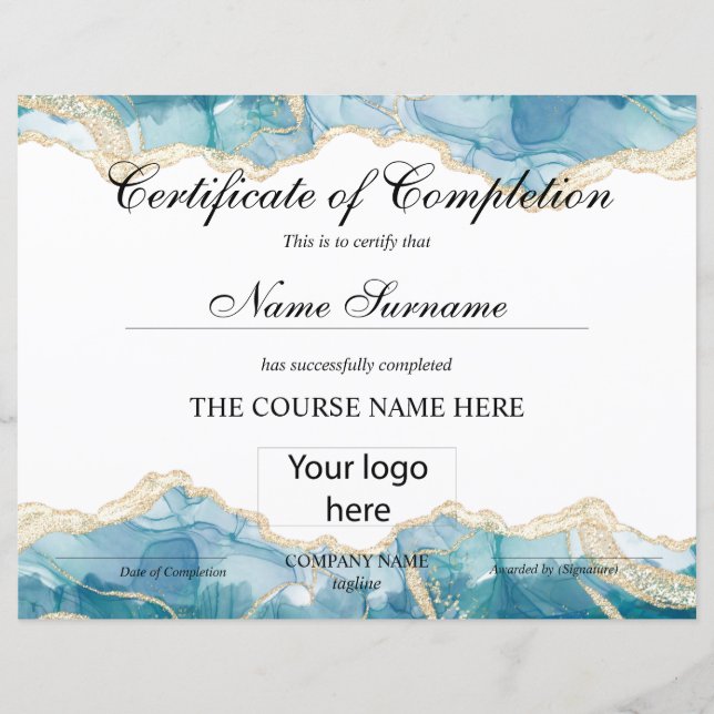 Logo d'achèvement du cours de certificat d'achèvem (Devant)
