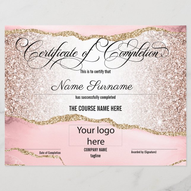 Logo d'achèvement du cours de certificat d'achèvem (Devant)