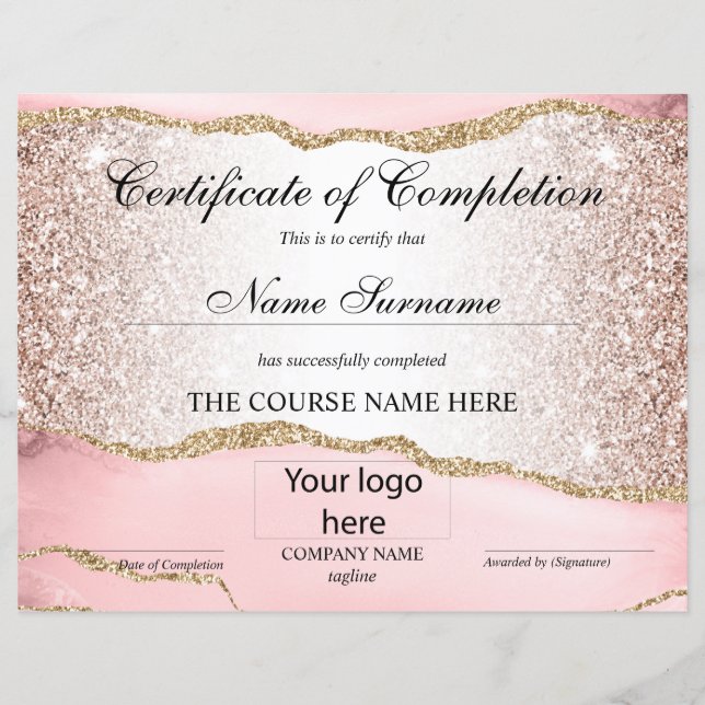 Logo d'achèvement du cours de certificat d'achèvem (Devant)