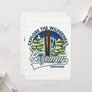 logo d'affiche de ski Bozeman Montana