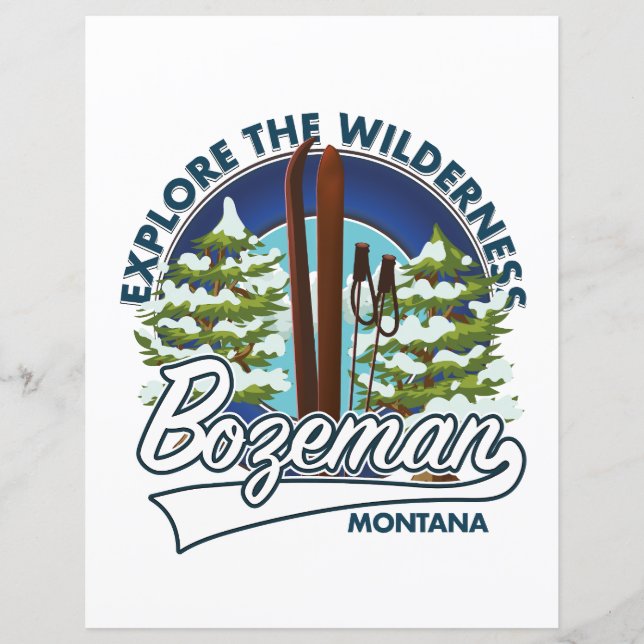 logo d'affiche de ski Bozeman Montana (Devant)
