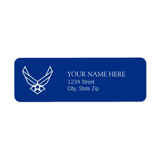 Logo d'armée de l'air des États-Unis - Bleu Étiquettes D’adresse Retour