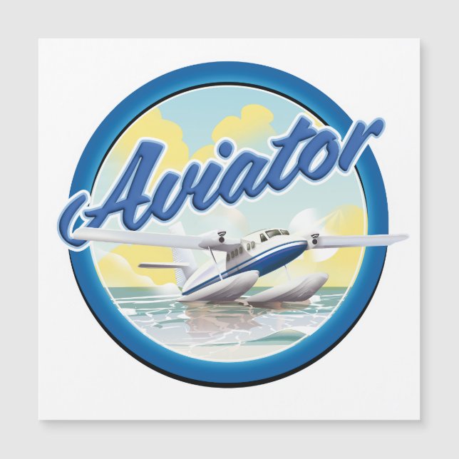 Logo d'avion de mer bleu aviateur (Devant)