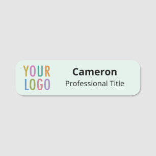 Logo de badge moderne aux coins arrondis vert clai