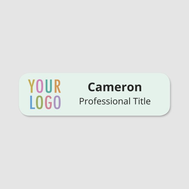 Logo de badge moderne aux coins arrondis vert clai (Devant)