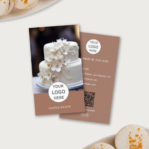 Logo de boulangerie Cake Photo QR Carte de visite 