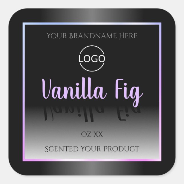 Logo de cadre lumineux Étiquette noir et blanc (Devant)