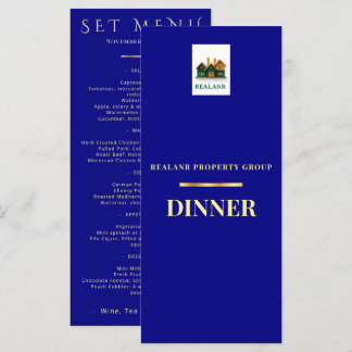 Logo de carte de menu de dîner d'entreprise Élégan