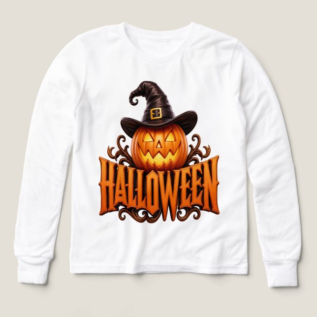Logo de citrouille 3D de luxe Halloween avec chape (Motif recto)